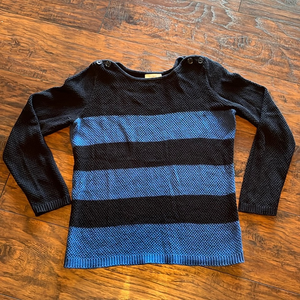 Loft size medium long sleeve royal blue and navy blue sweater